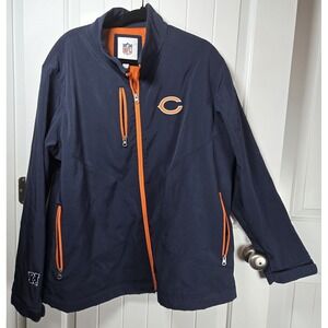 NFL Mens Full Zip Jacket Lined Jersey Bears Team Sport Apparel Windbreaker XL